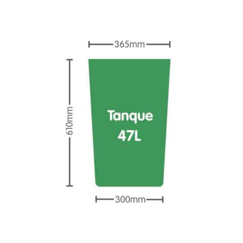 Tanque 47L con perforación para arandela de Ø6mm