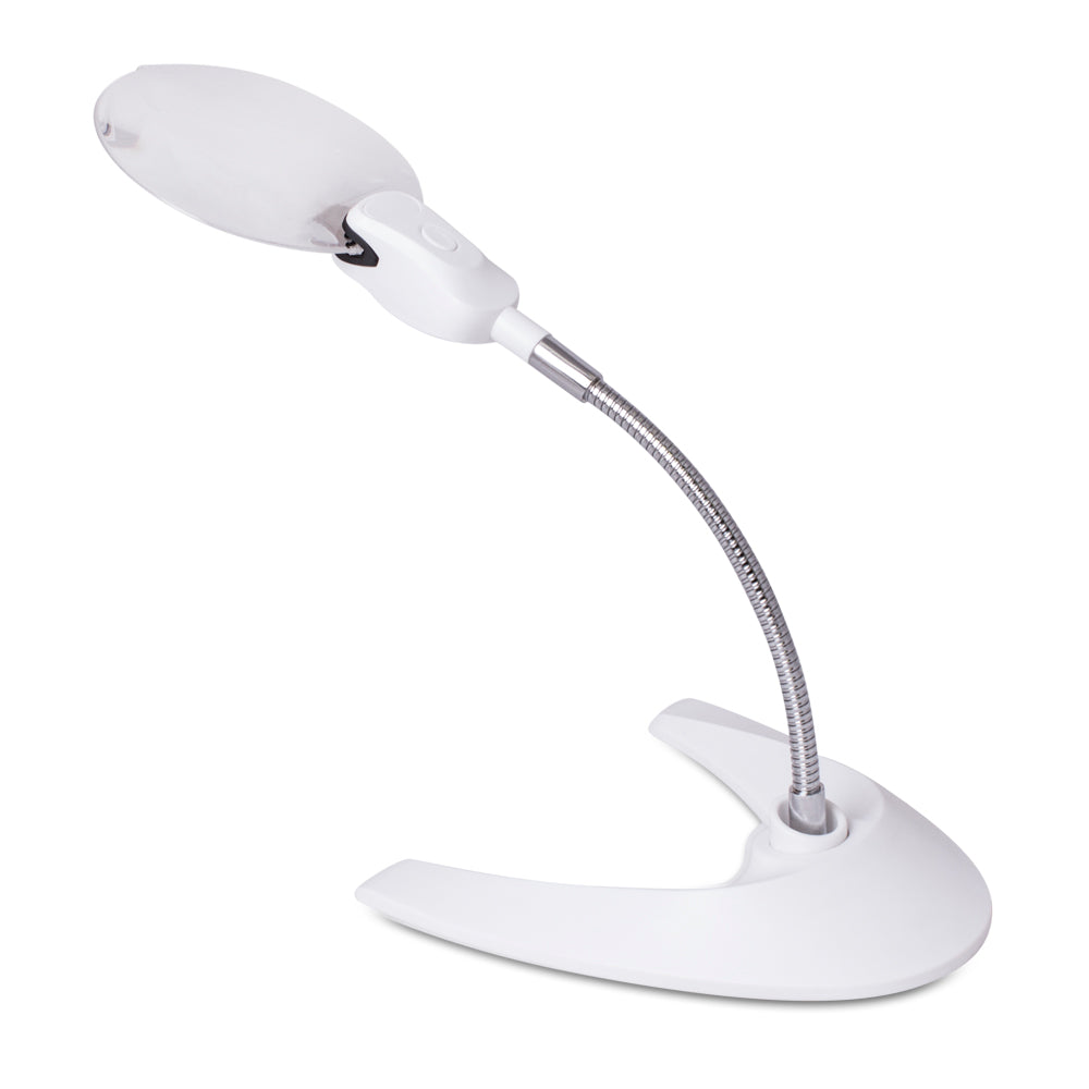 Lupa sobremesa Ø107mm con flexo y luz